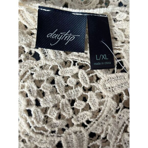 New Daytrip by Buckle Women's Large XL Cream Open Front Cardigan Duster Weave - Picture 4 of 8